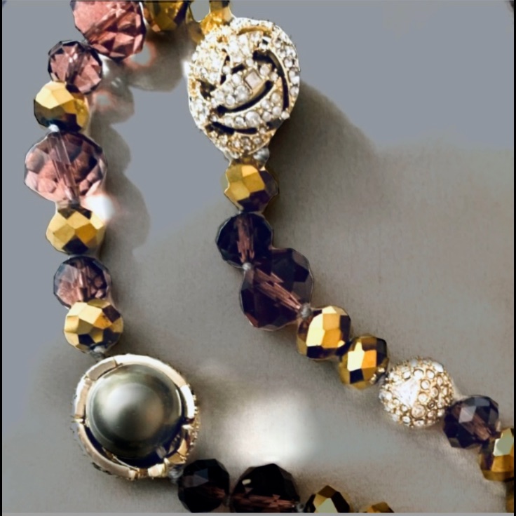 Alexis Bittar Miss Havisham Crystal Mosaic Pearl Hand Knotted Necklace